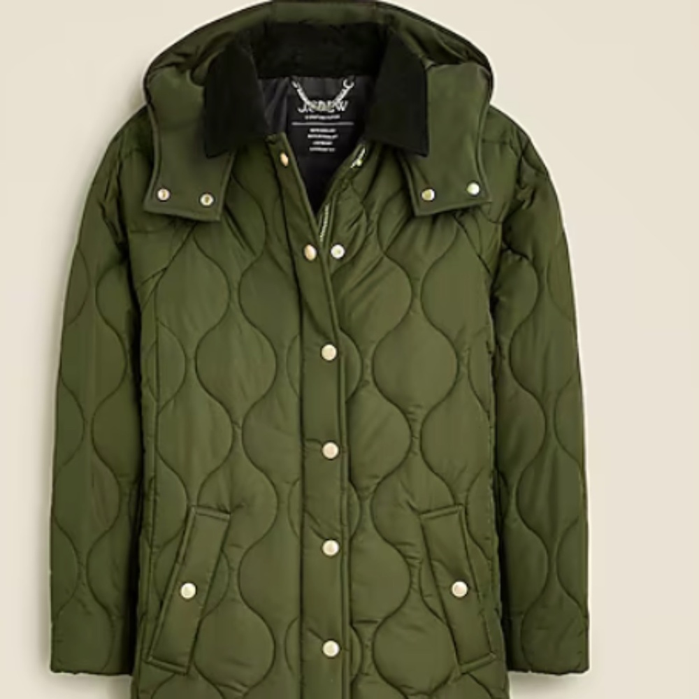 J Crew Stowe puffer jacket with PrimaLoft